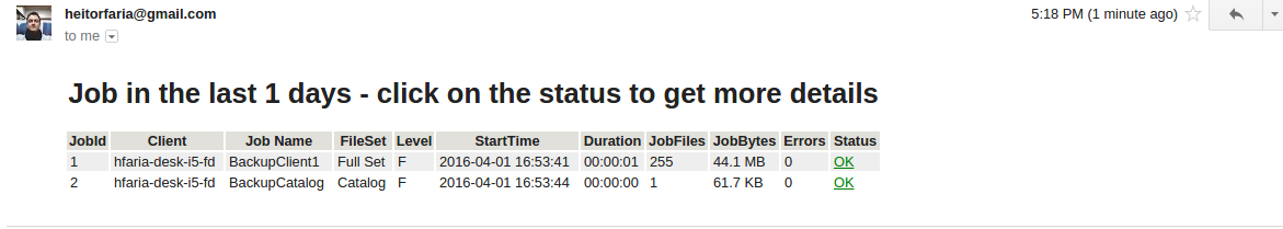 Resumen de Jobs de Bacula via Correo Electrónico Perl – Script Perl de Davide Giunchi